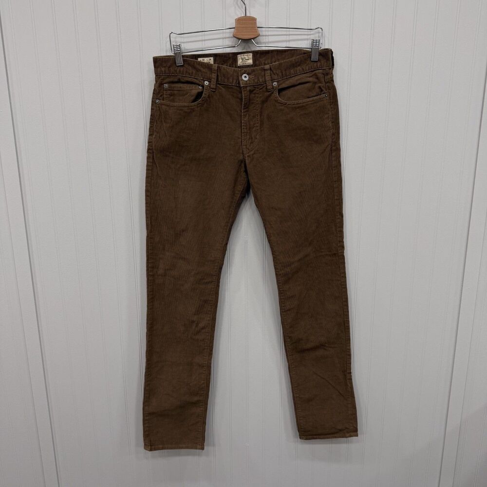 J. Crew Men's W32 x L34 Brown Style 484 Straight Leg Corduroy Pants